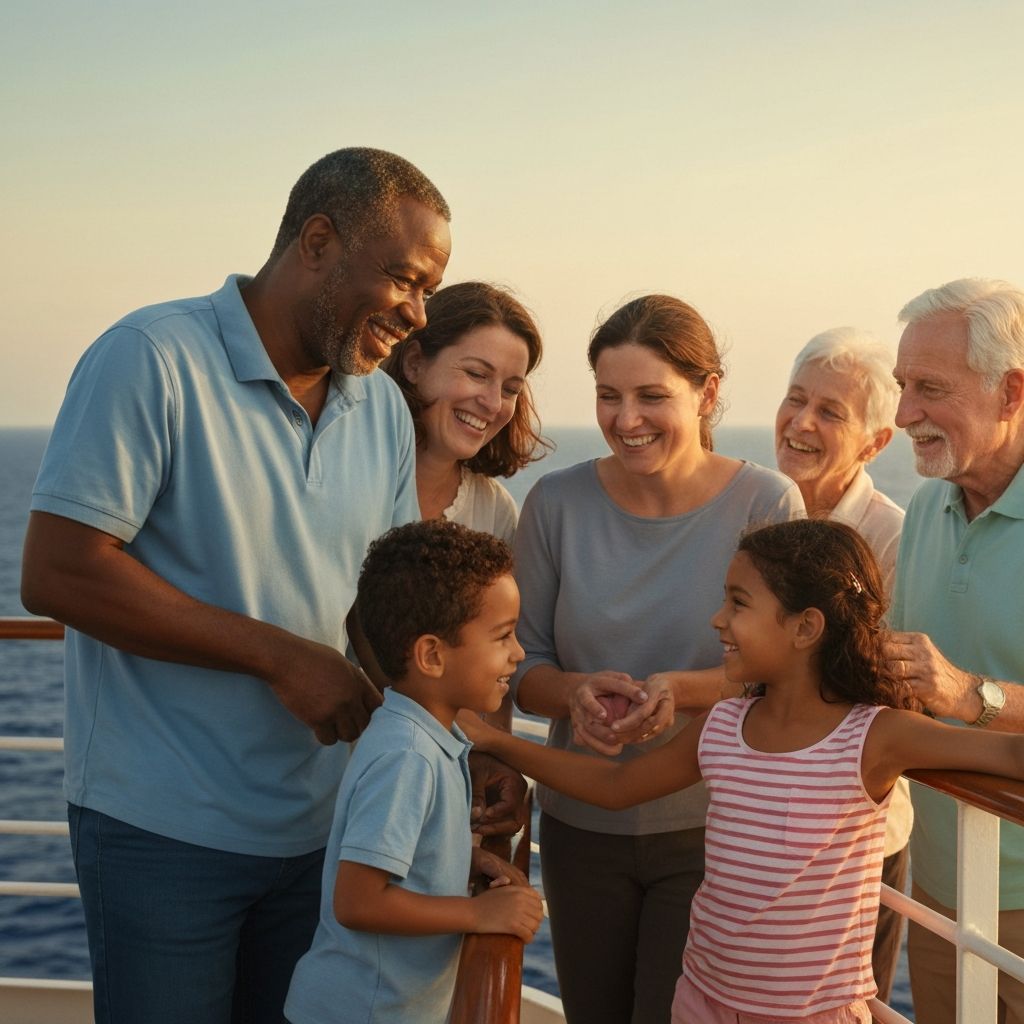 Family creating memories together on cruise